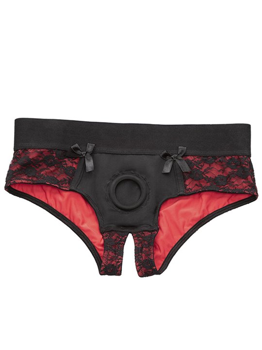 Calexotics Scandal - Red Open Crotch Panties with Dildo Size L/XL