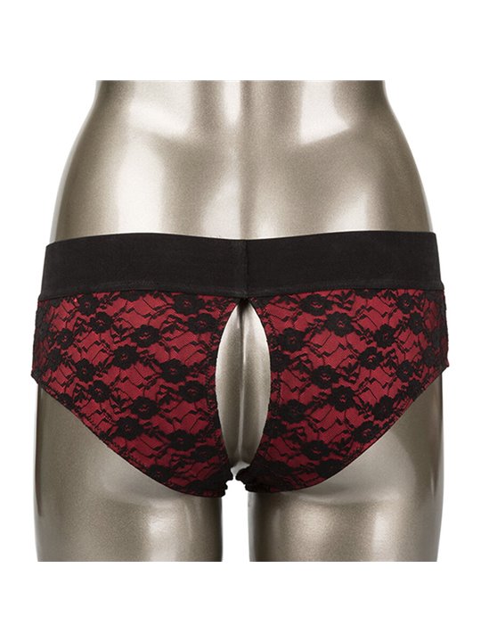 Calexotics Scandal - Red Open Crotch Panties with Dildo Size L/XL