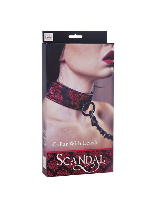 Calexotics Scandal Collar With Leash - Metal Collar with Leash
