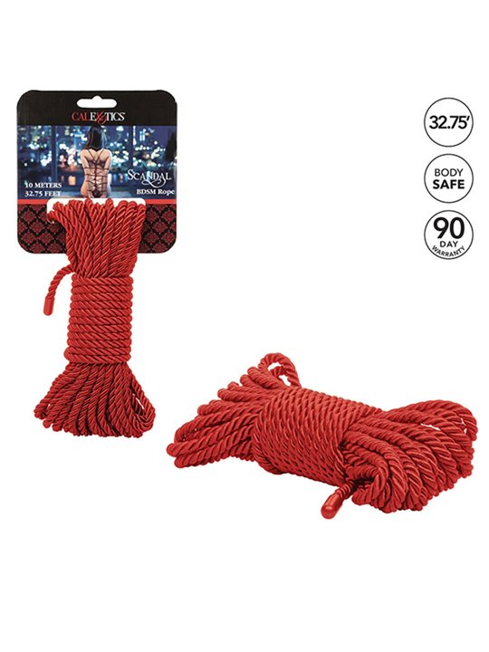 Calexotics Scandal BDSM Rope - Red Bondage Rope 10 Meters