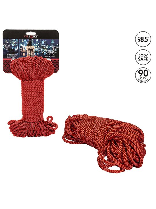 Calexotics Scandal BDSM Rope - Red Bondage Rope 30 Meters