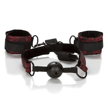 Calexotics Scandal Ball Gag - Breathable Ball Gag with Cuffs