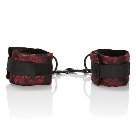 Calexotics Scandal Universal Cuff Set - Red/Black Bondage Wrist and Ankle Cuffs