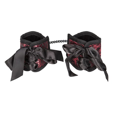 Calexotics Scandal Corset Cuffs - Red/Black Corset Wrist Cuffs