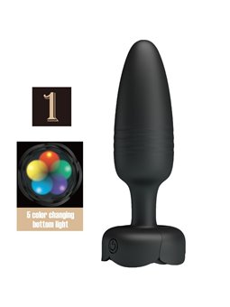 Pretty Love Tarion - Plug Anale Vibrante con Luce Led 12,5 Cm Nero