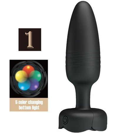 Pretty Love Tarion - Plug Anale Vibrante con Luce Led 12,5 Cm Nero