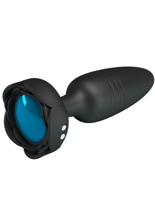 Pretty Love Tarion - Black 12.5 cm Vibrating Anal Plug with LED Light