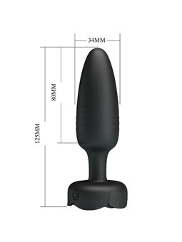 Pretty Love Tarion - Plug Anale Vibrante con Luce Led 12,5 Cm Nero