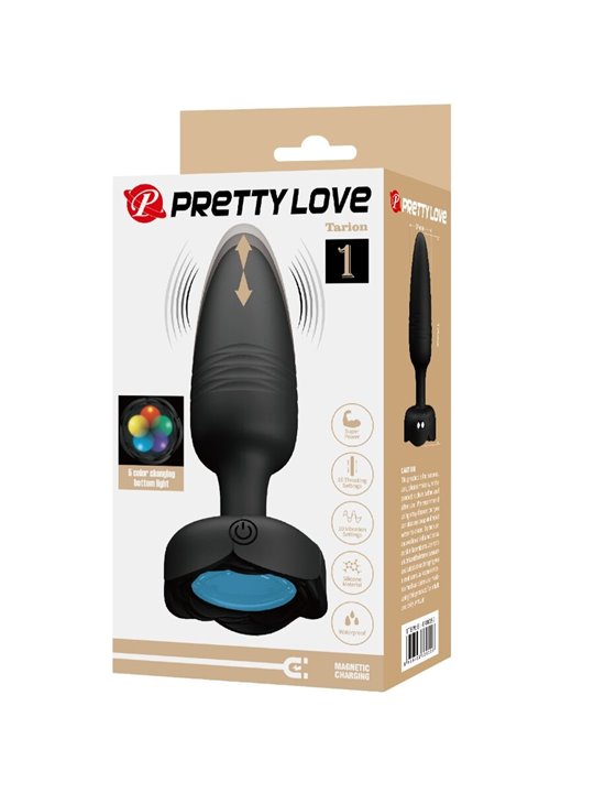 Pretty Love Tarion - Plug Anale Vibrante con Luce Led 12,5 Cm Nero