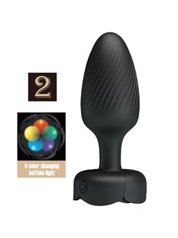 Pretty Love Varian - Plug Anale Vibrante con Luce Led 10,8 Cm Nero