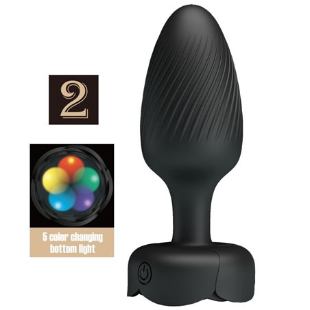 Pretty Love Varian - Plug Anale Vibrante con Luce Led 10,8 Cm Nero
