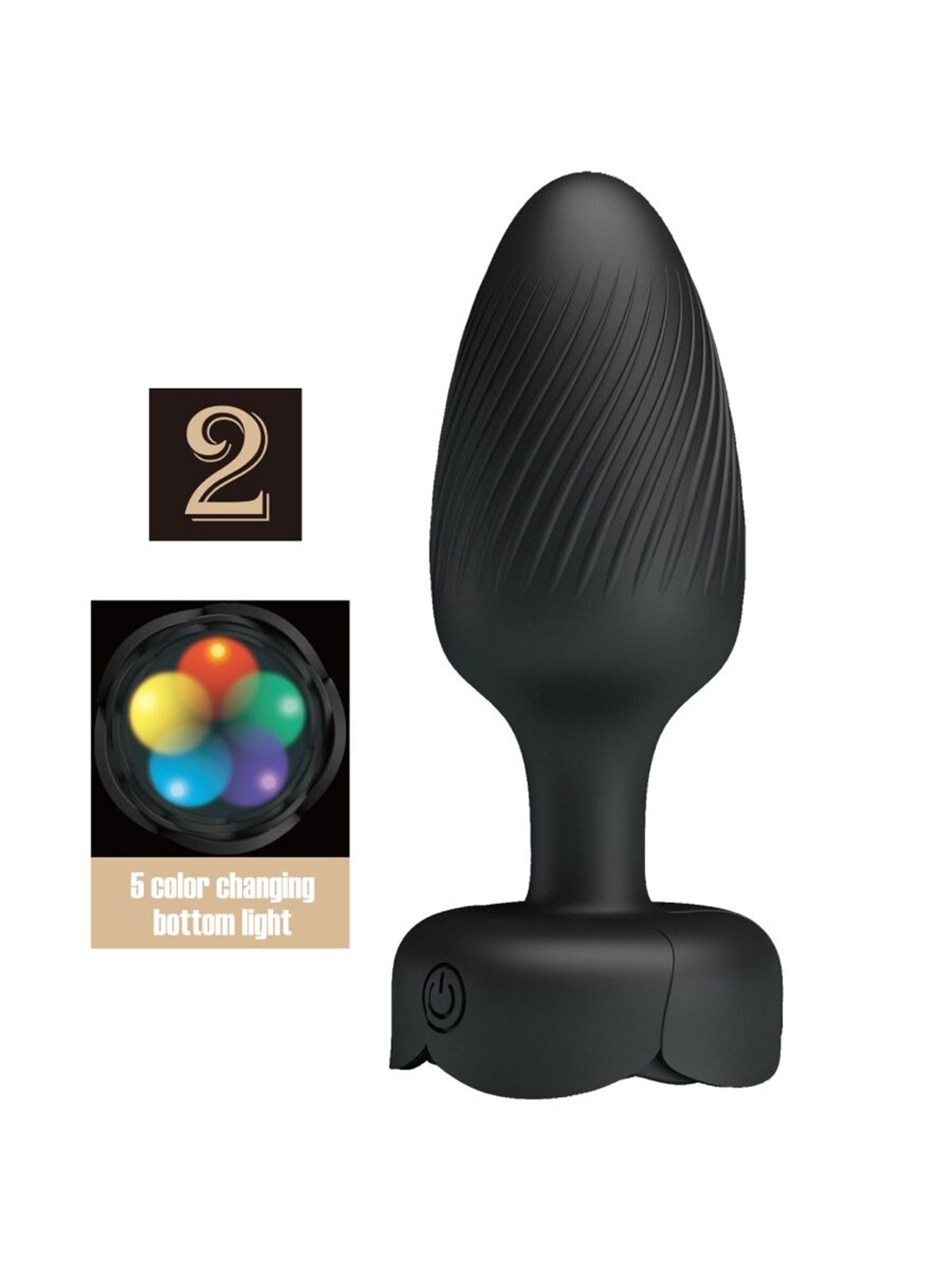 Pretty Love Varian - Plug Anale Vibrante con Luce Led 10,8 Cm Nero
