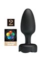 Pretty Love Varian - Black 10.8 cm Vibrating Anal Plug with LED Light
