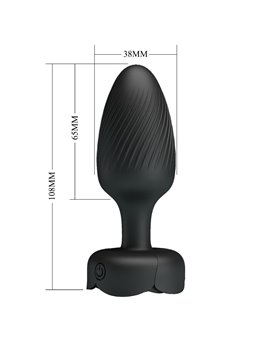 Pretty Love Varian - Black 10.8 cm Vibrating Anal Plug with LED Light