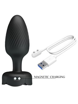 Pretty Love Varian - Black 10.8 cm Vibrating Anal Plug with LED Light