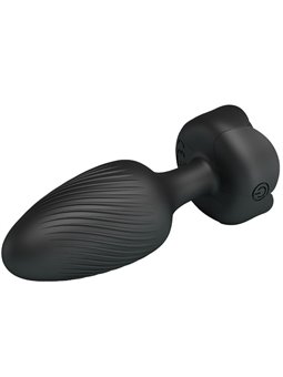 Pretty Love Osborn - Black 9.8 cm Vibrating Anal Plug with LED Light