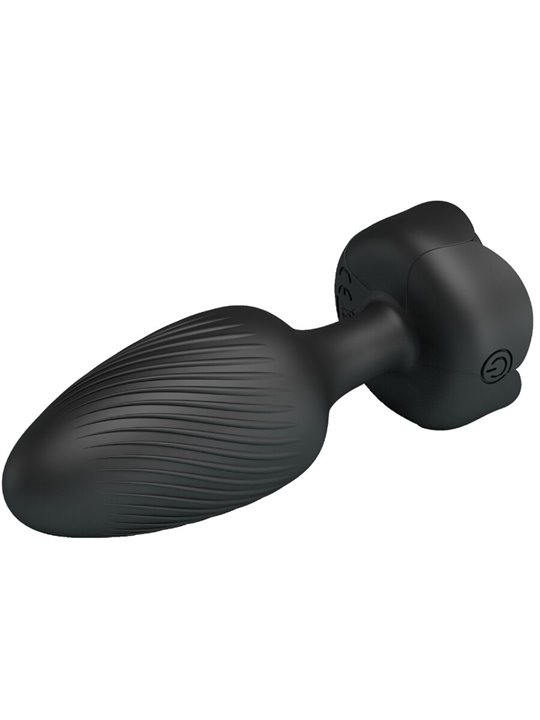 Pretty Love Osborn - Black 9.8 cm Vibrating Anal Plug with LED Light