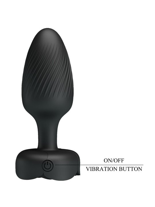 Pretty Love Osborn - Black 9.8 cm Vibrating Anal Plug with LED Light