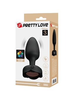 Pretty Love Osborn - Black 9.8 cm Vibrating Anal Plug with LED Light