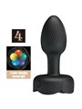 Pretty Love Olman - Black 8.8 cm Vibrating Anal Plug with LED Light