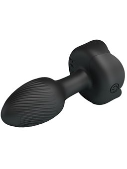 Pretty Love Olman - Black 8.8 cm Vibrating Anal Plug with LED Light