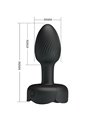 Pretty Love Olman - Black 8.8 cm Vibrating Anal Plug with LED Light