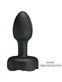 Pretty Love Olman - Black 8.8 cm Vibrating Anal Plug with LED Light