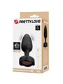 Pretty Love Olman - Black 8.8 cm Vibrating Anal Plug with LED Light