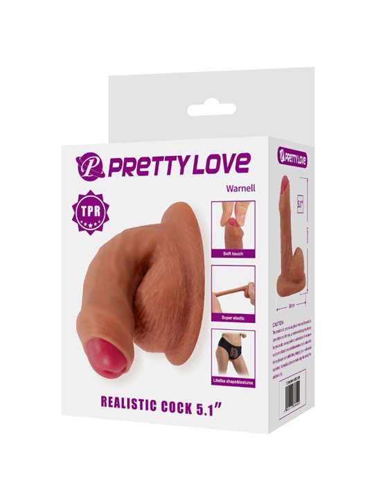 Pretty Love Warnell - Dildo Realistico con Testicoli e Ventosa 9,5 Cm