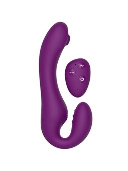 Xocoon Strapless Strap-On - Purple 2-in-1 Vibrator with Remote Control