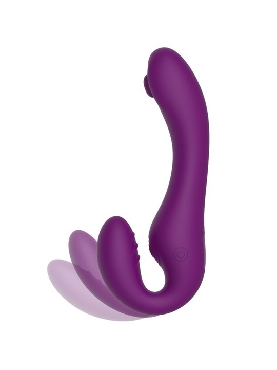 Xocoon Strapless Strap-On - Purple 2-in-1 Vibrator with Remote Control