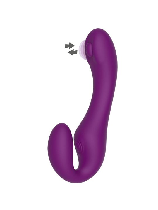 Xocoon Strapless Strap-On - Purple 2-in-1 Vibrator with Remote Control