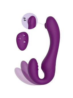 Xocoon Strapless Strap-On - Purple 2-in-1 Vibrator with Remote Control