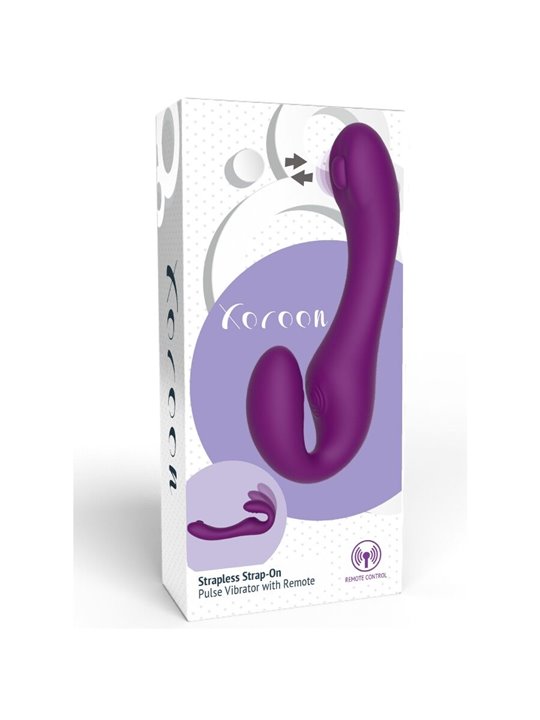 Xocoon Strapless Strap-On - Purple 2-in-1 Vibrator with Remote Control