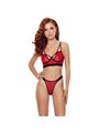 Passion Porigelia - Red Bra and Thong Set Size S/M