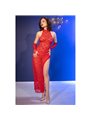 Chilirose CR 4853 - Red Lace Dress with Matching Gloves Size S/M