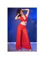 Chilirose CR 4857 - Set Top e Pantaloni a Gamba Larga Taglia M Rosso