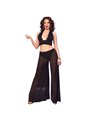 Chilirose CR 4857 - Black Top and Wide-Leg Pants Set Size L