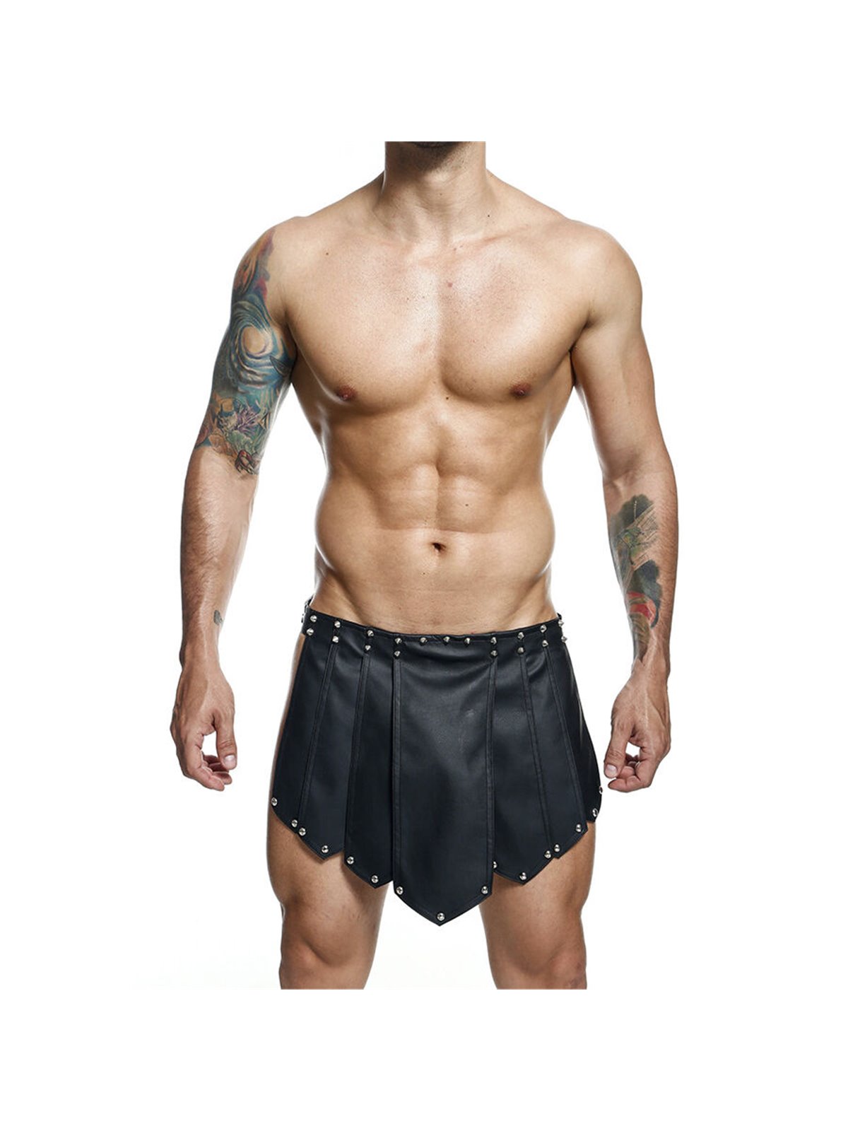 Mob Dngeon - Roman Warrior Vegan Leather Skirt Black