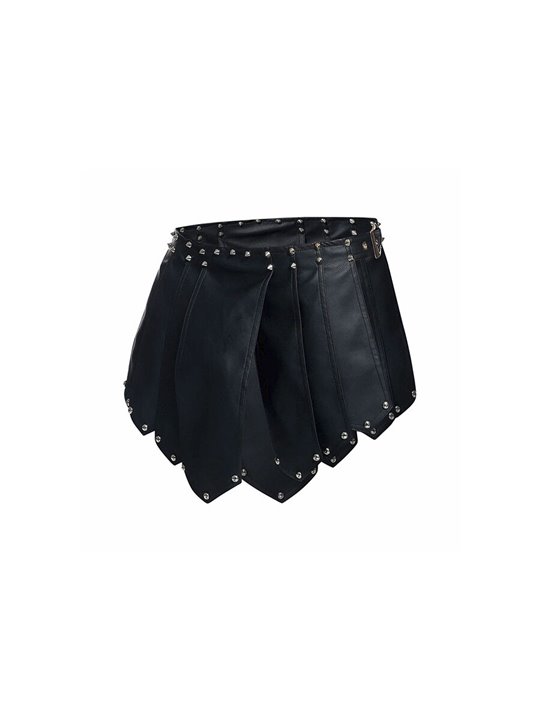 Mob Dngeon - Roman Warrior Vegan Leather Skirt Black