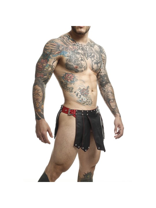Mob Dngeon - Roman Warrior Vegan Leather Skirt Black and Red