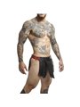 Mob Dngeon - Roman Warrior Vegan Leather Skirt Black and Red