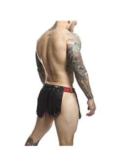 Mob Dngeon - Roman Warrior Vegan Leather Skirt Black and Red