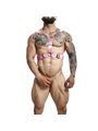 Mob Dngeon - Vegan Leather Pink Harness with Chain One Size