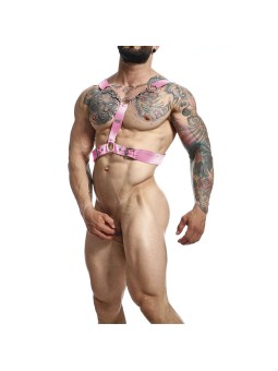Mob Dngeon - Vegan Leather Pink Harness with Chain One Size