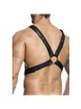 Mob Dngeon - Black Vegan Leather Harness with Silver Chains
