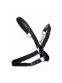 Mob Dngeon - Black Vegan Leather Harness with Silver Chains