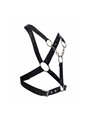 Mob Dngeon - Black Vegan Leather Harness with Silver Chains