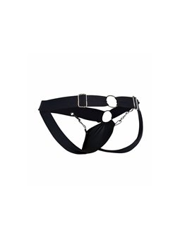 Mob Dngeon Jockstrap - Black Vegan Leather with Chains