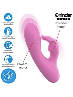 Oninder Cute Love Bunny - Vibratore Rabbit Rosa con App Gratuita